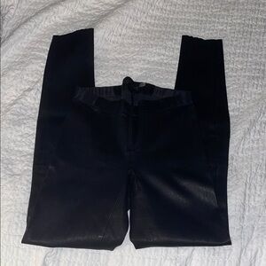 Alice + Olivia Black leather front zipper pants